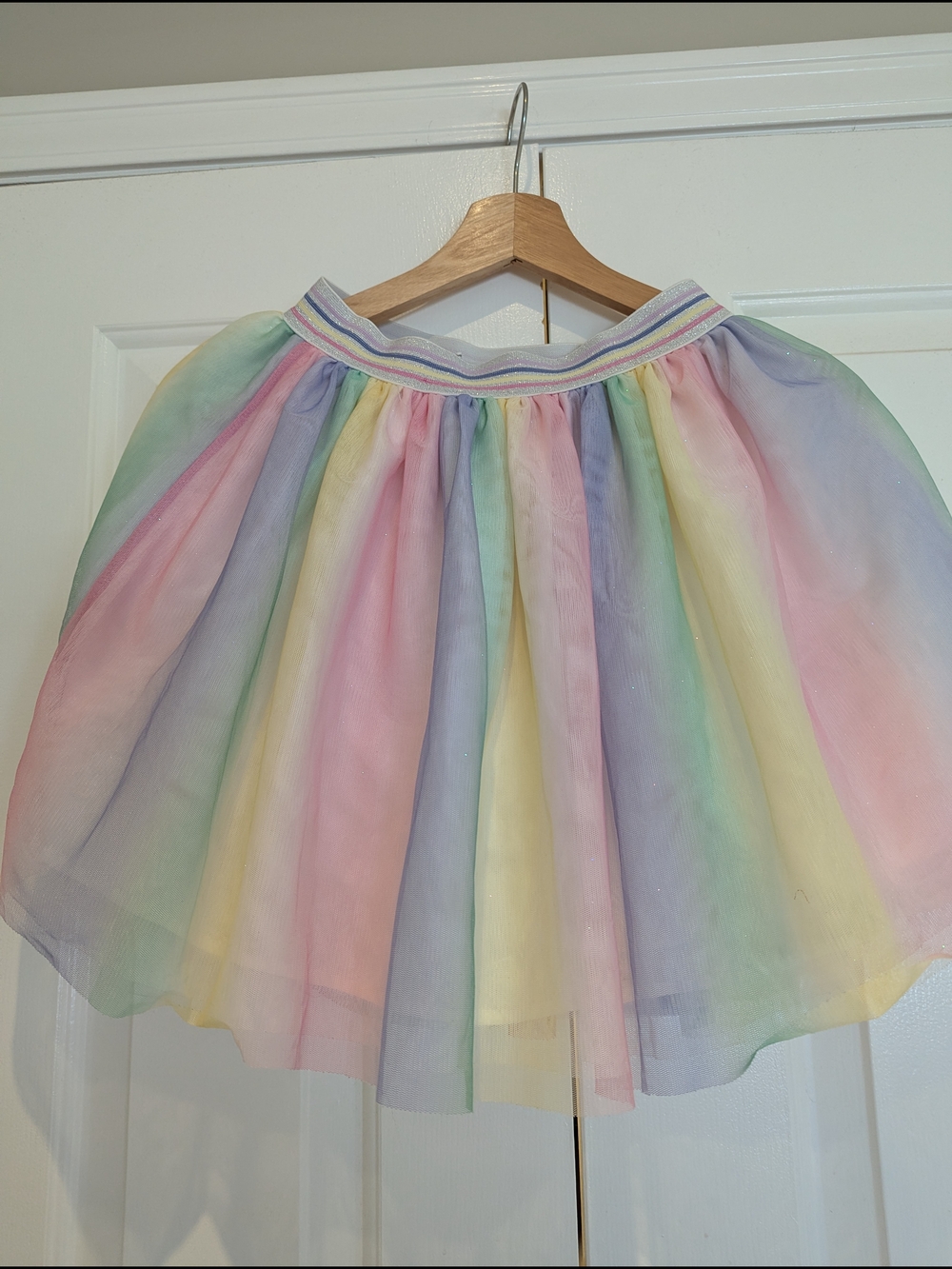 Fairy princess 🎉3For$20 Girls Sparkly Pastel Rainbow Pink Yellow Tulle Skirt M